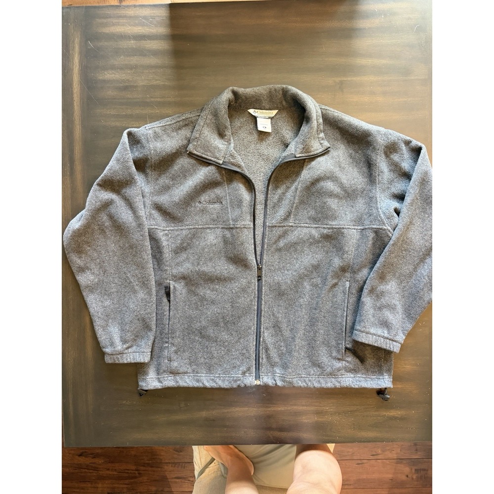 Columbia Gray Fleece Full Zip Jacket Cozy Outdoor Casual Wear XL